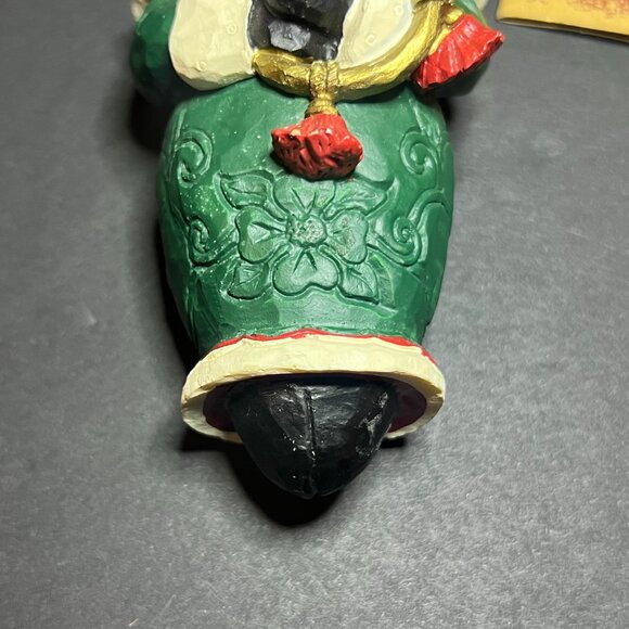 Vintage Papel Freelance Cranberry Folk Art Wooden Santa Claus Christmas Ornament - Picture 3 of 7